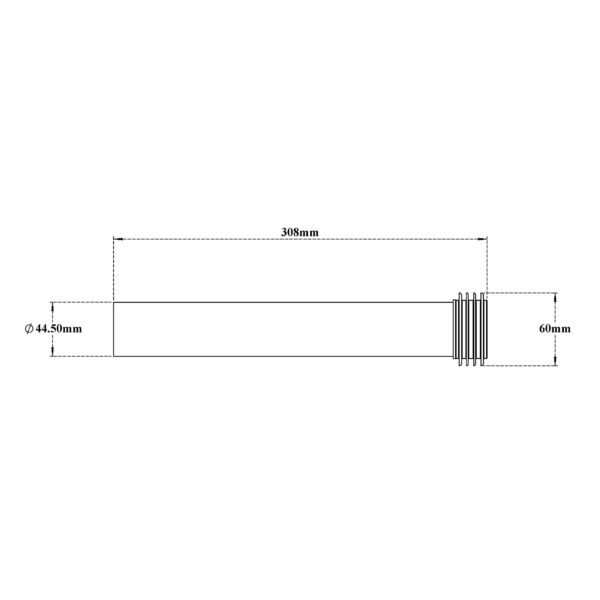 Inlet Pipe for Commode with Rubber Bush