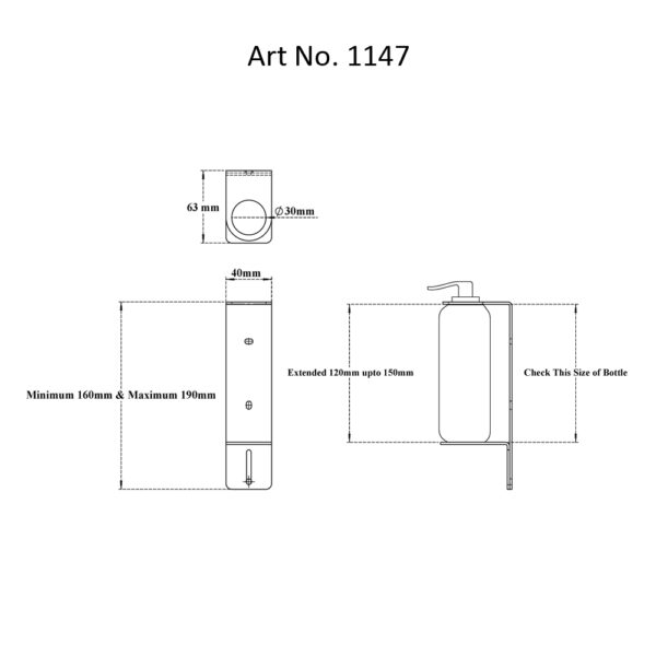 Sanitizer Lotion Soap Dispenser – Holder (Wall Mounted)