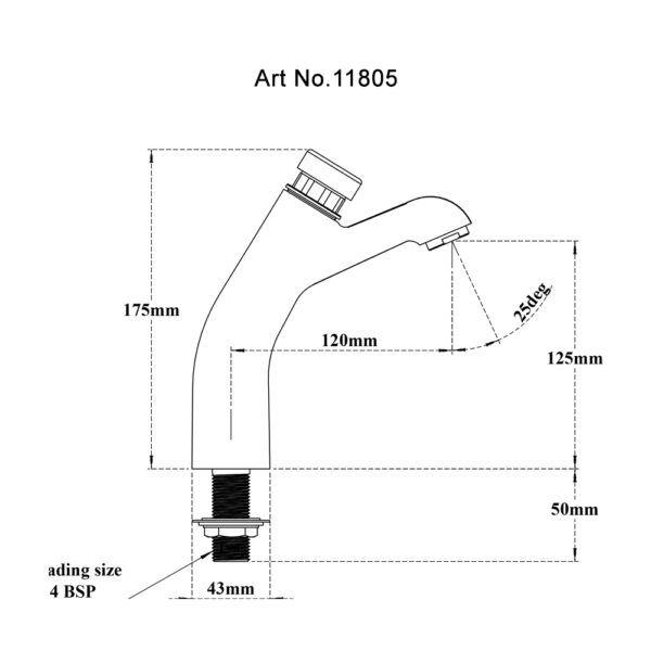 Pillar Cock M-Tall Tap with Auto Closing system