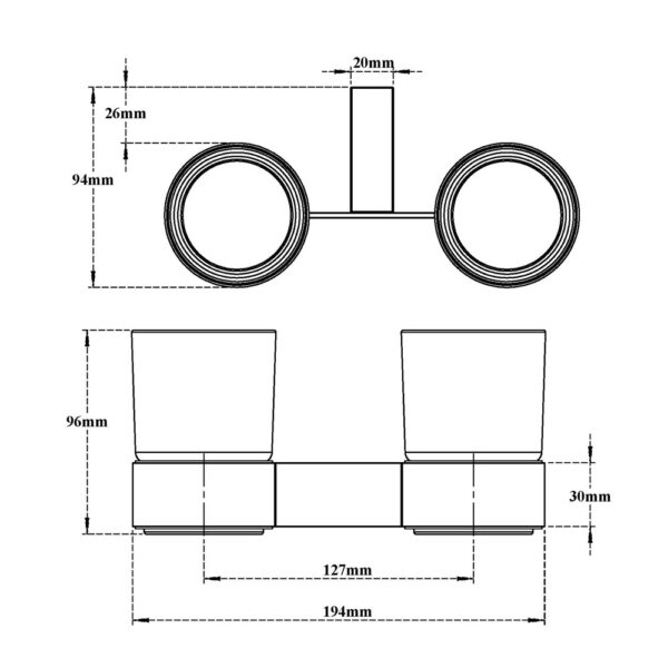 Double Tumbler Holder-Edge