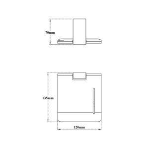 Toilet Paper Holder (with cover)-Rectangular