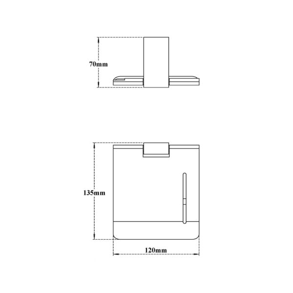 Toilet Paper Holder (With Cover)-Rectangular