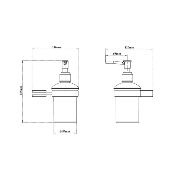 Lotion Dispenser Wall Mounted-Rectangular