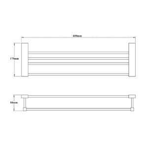 Towel Rack-Rectangular (with Lower Rail)