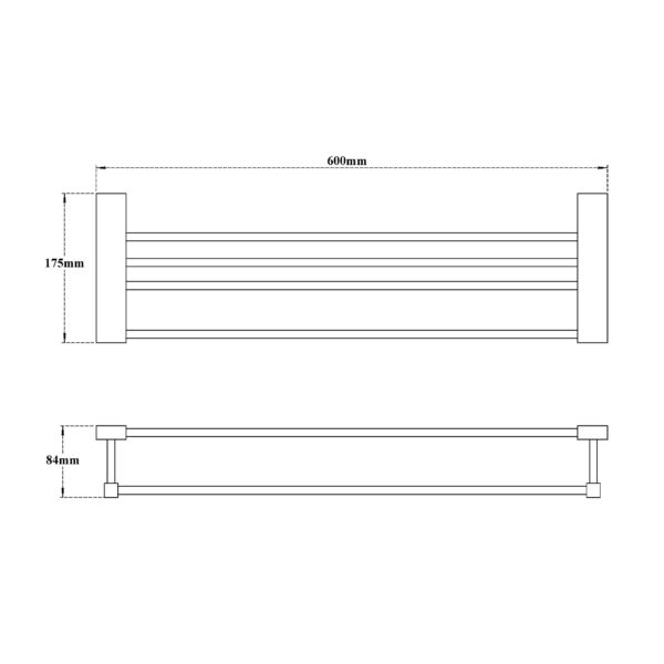 Towel Rack-Rectangular (with Lower Rail)