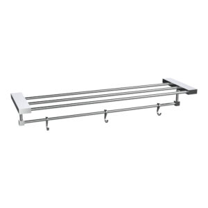 Towel Rack-Rectangular (with Lower Rail & 3 Hooks)