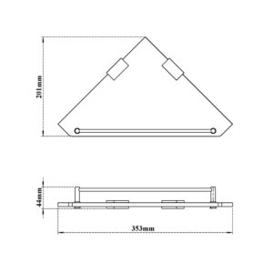 Corner Glass Shelf-Rectangular