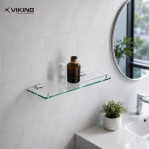 Glass Shelf with Rail-Rectangular (Wall Brackets)