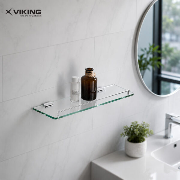 Glass Shelf with Rail-Rectangular (Wall Brackets)