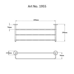 Towel Rack with Lower Rail-H2O