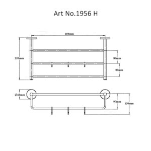 Towel Rack with Rail & Hooks H2O