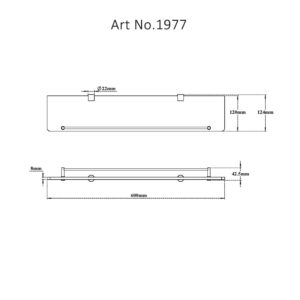 Glass Shelf with Rail H2O