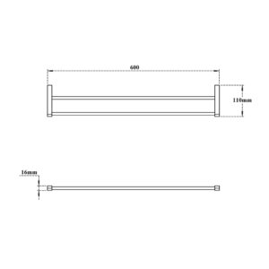 Double Towel Rail-Subtle