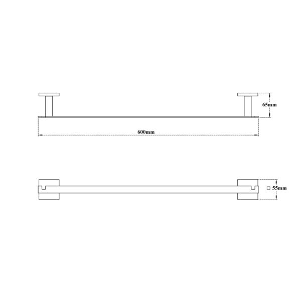 Towel Rail with Hook-Whole Square