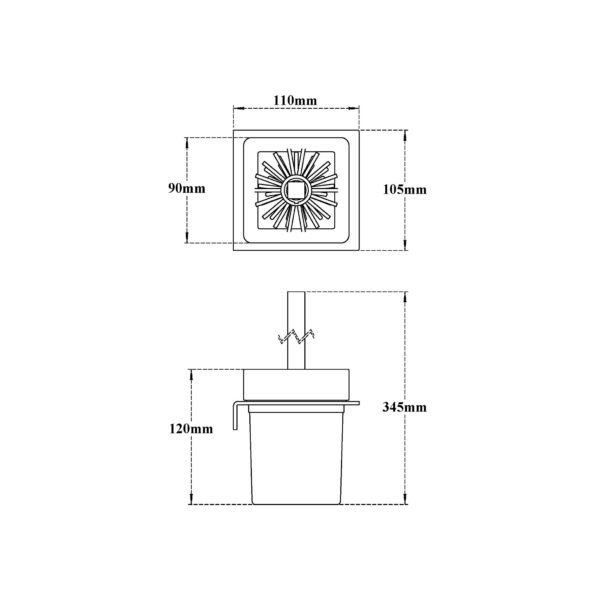 Toilet Brush Holder-Whole Square