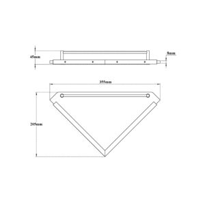 Corner Shelf with Long Brackets-No Gap-Whole Square