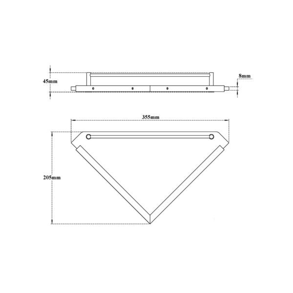 Corner Shelf with Long Brackets-No Gap-Whole Square