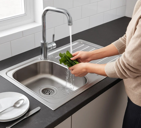 Sink with Drain Board Classical Design