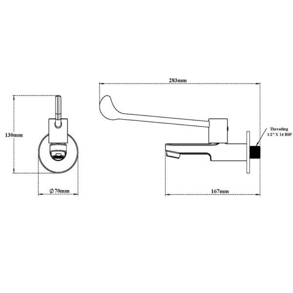 Bib Tap Elbow/Wrist Operated