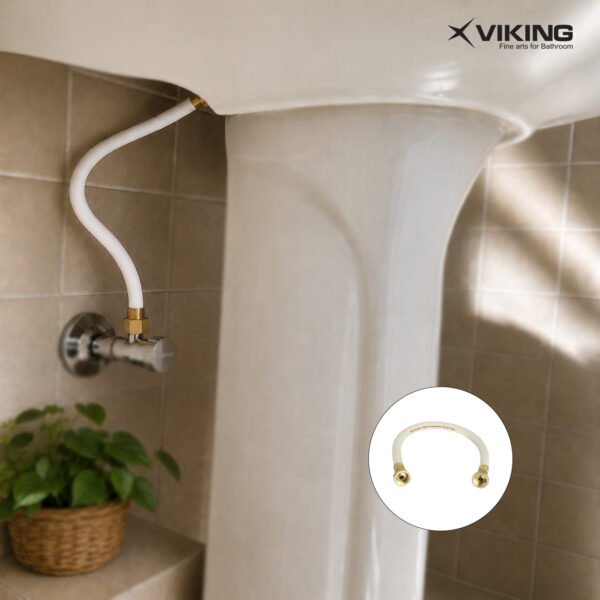Connection Pipe White - Brass Tail & Nut