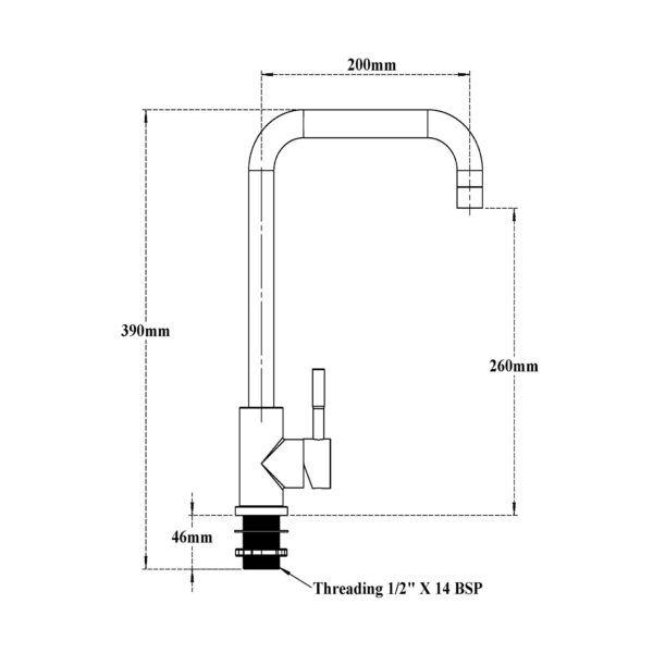 Sink Mixer Single Lever Deck Mount – H2O