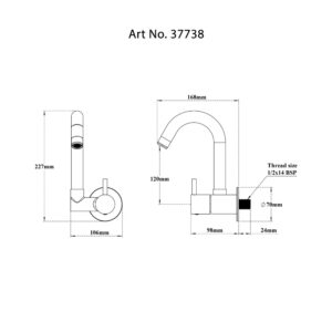 Sink Tap Wall Mounted – H2O