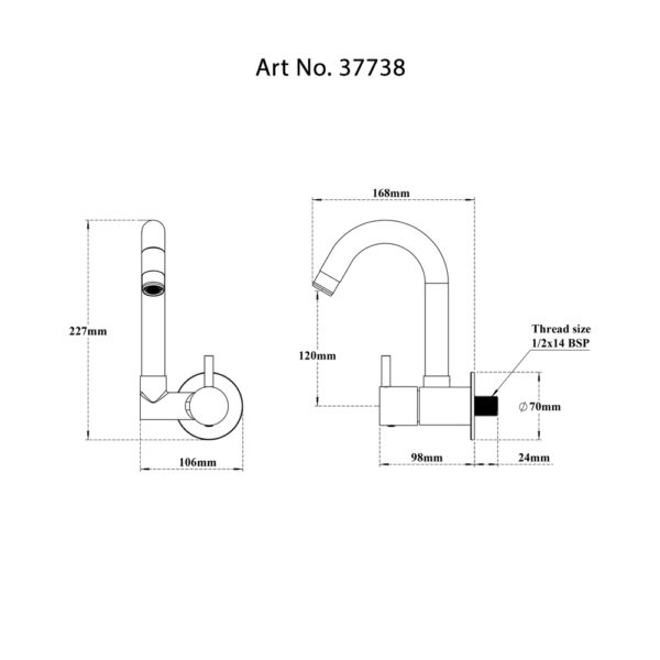 Sink Tap Wall Mounted – H2O