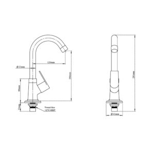 Sink Cock with Swingable Spout (Sink Mounted)