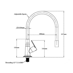 Sink Cock with Flexible Spout (Swan Neck)