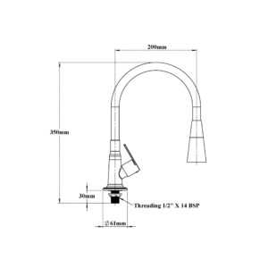 Sink Cock with 2 Flows Flexible Spout