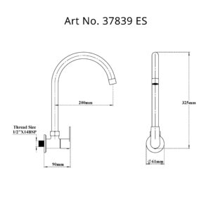 Sink Tap Wall Mounted-Extended Spout