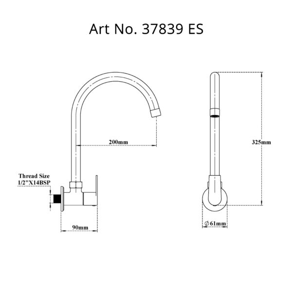 Sink Tap Wall Mounted-Extended Spout