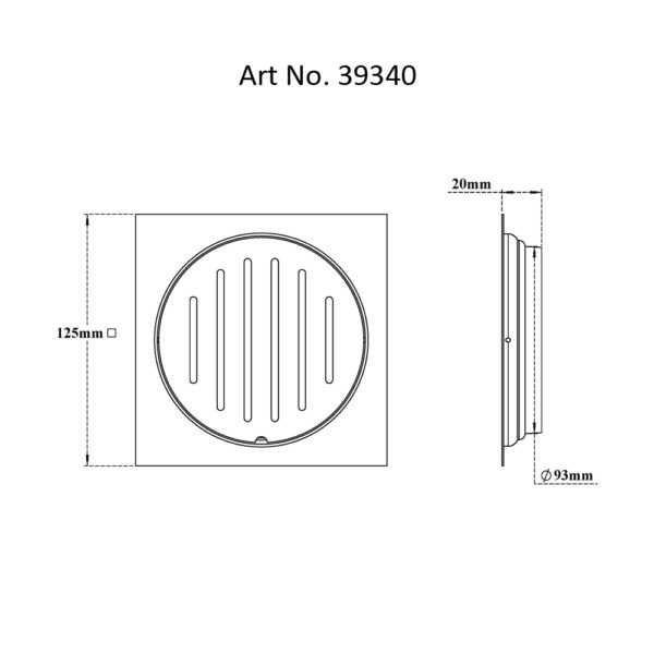 Drain Flat Square – Slotted