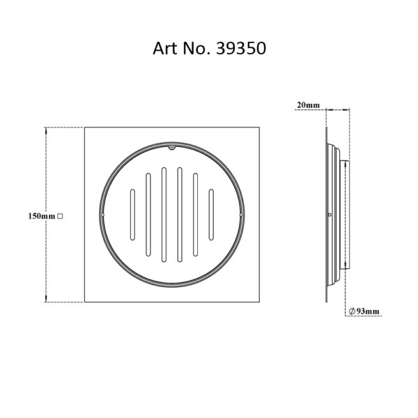 Drain Flat Square – Slotted