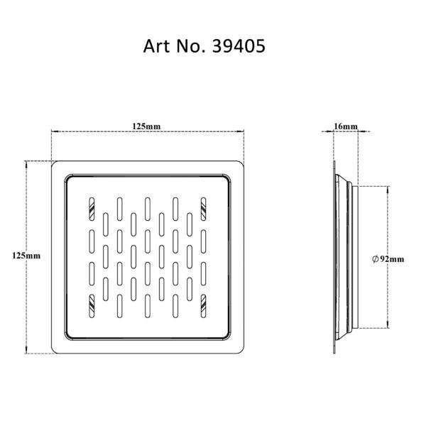 Drain Flat Square