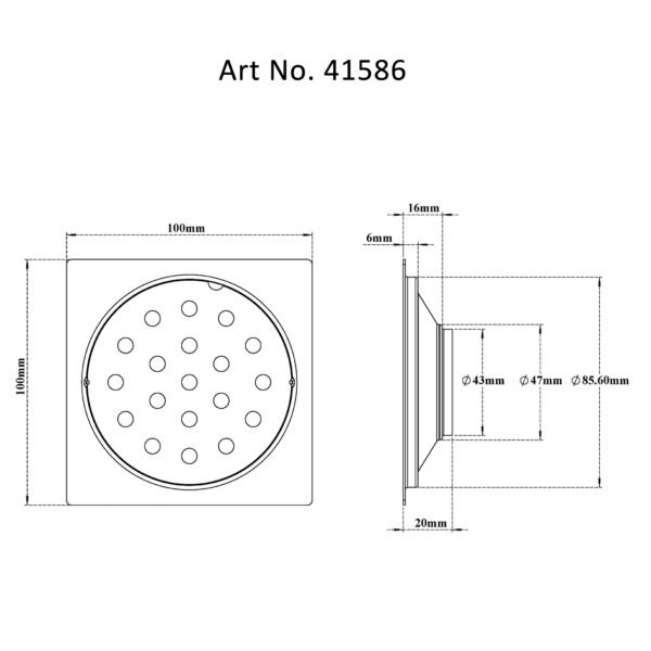 Drain Square Flat