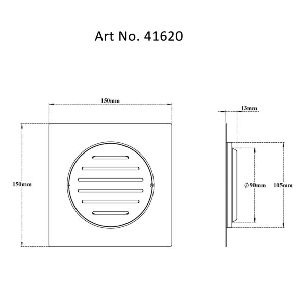 Drain Square Slotted-Flat