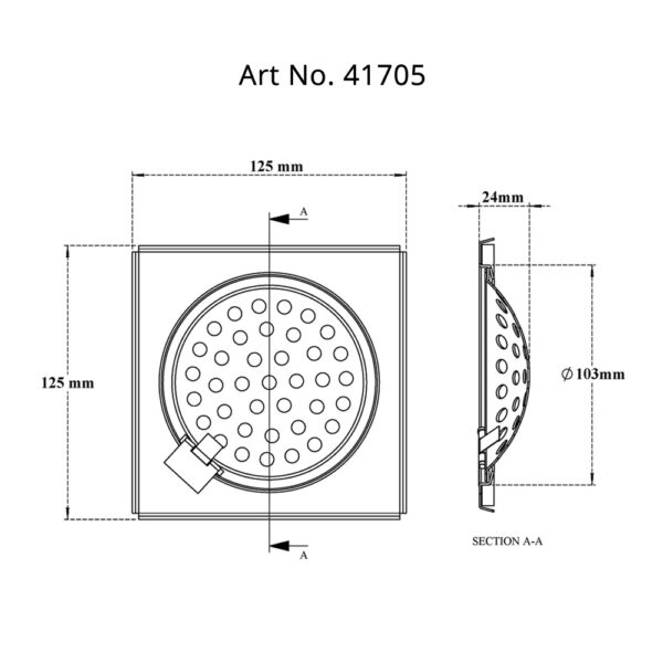 Drain Square Hinged