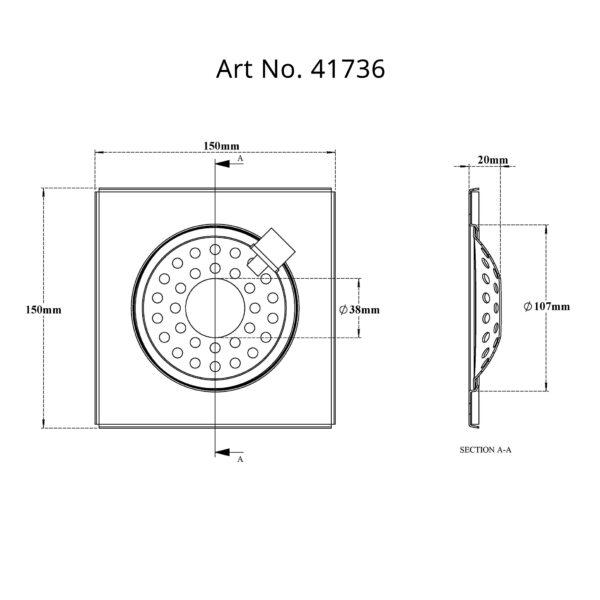 Drain Square Hinged