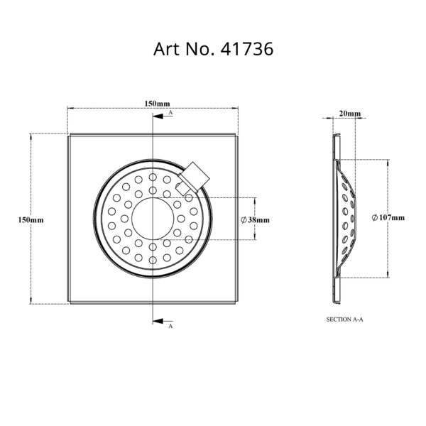 Drain Square Hinged