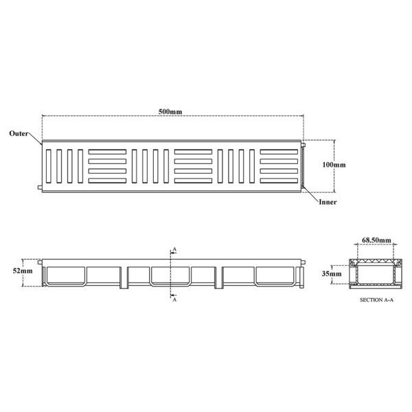 Trench Drain with Plastic Grating