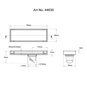Tile/Marble Insert Reversible Drain