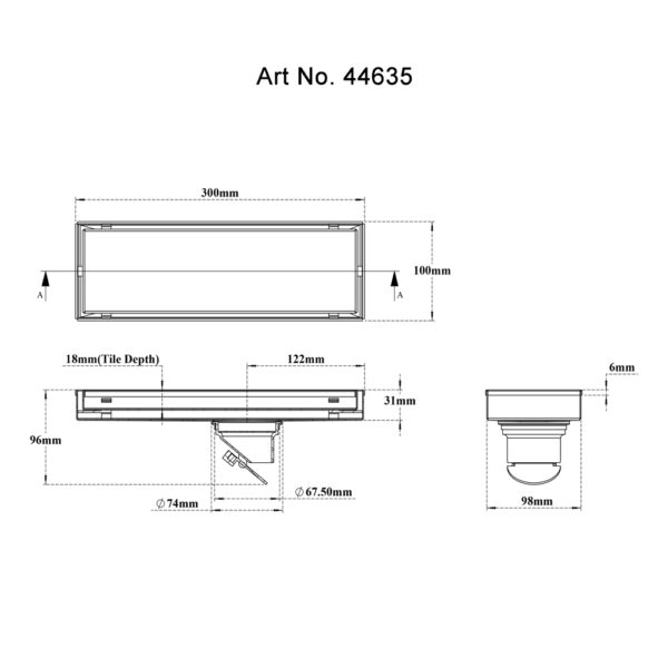 Tile/Marble Insert Reversible Drain