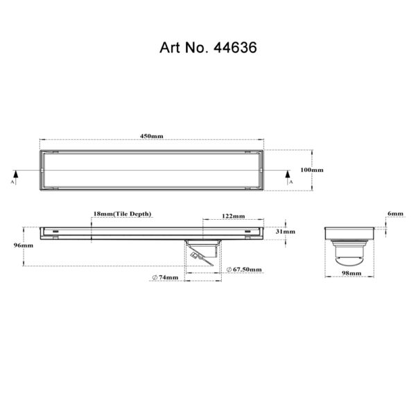 Tile/Marble Insert Reversible Drain