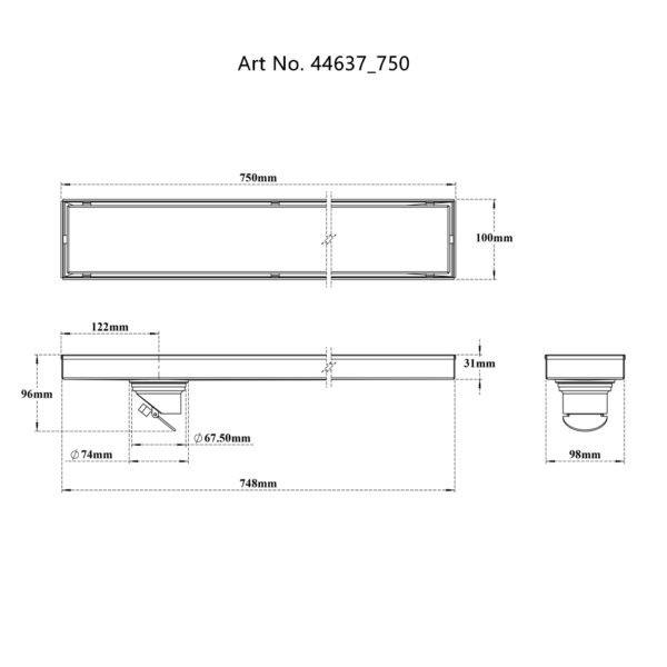 Tile/Marble Insert Reversible Drain