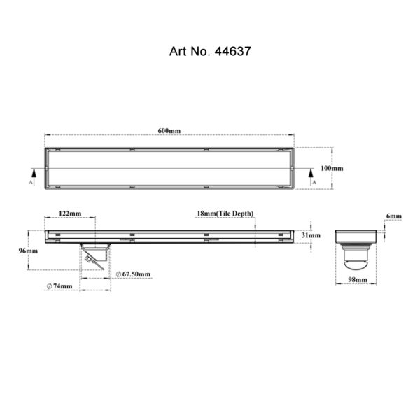 Tile/Marble Insert Reversible Drain