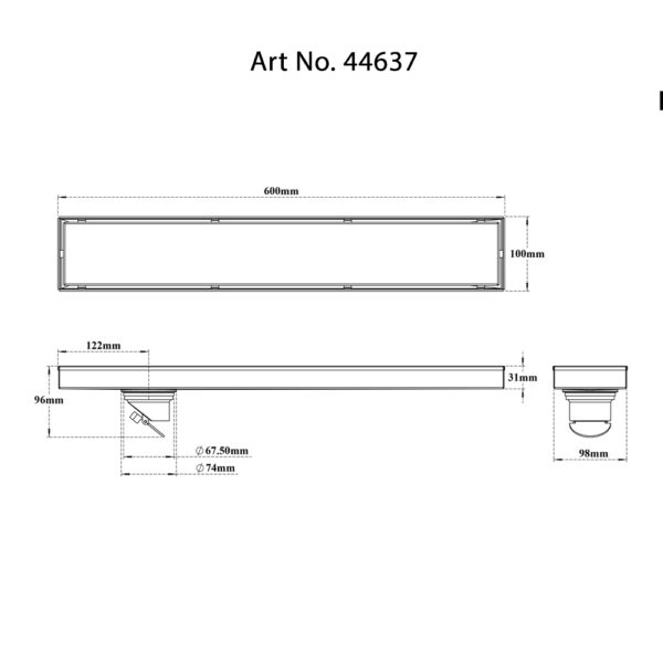 Tile/Marble Insert Reversible Drain