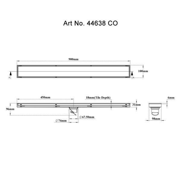 Tile/Marble Insert Reversible Drain