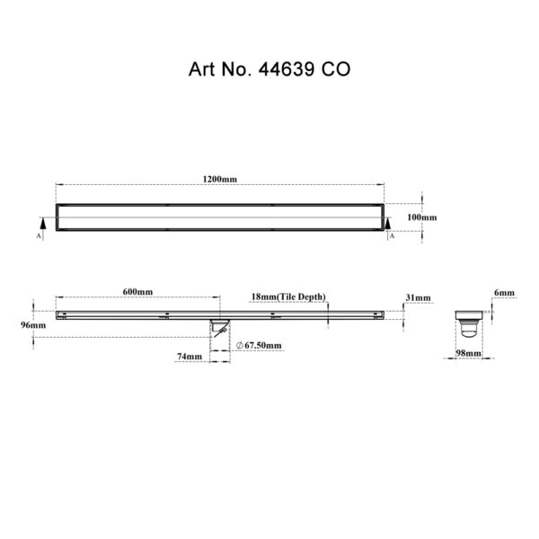 Tile/Marble Insert Reversible Drain