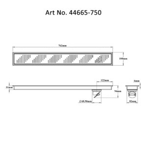 Shower Channel Drain – Piano